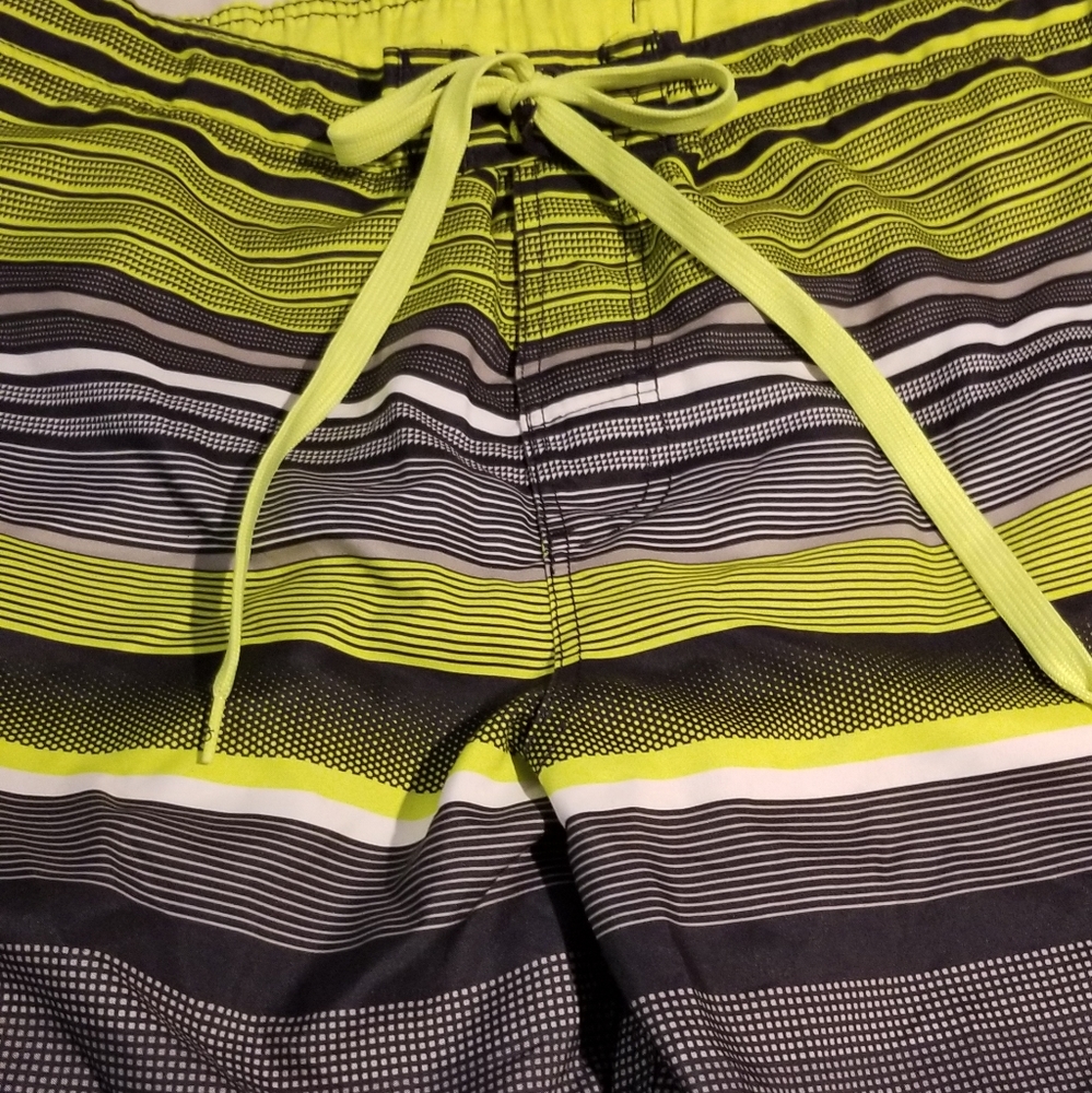 Ocean Pacific OP Swim Trunks, Size 40-42, grey, yellow and black